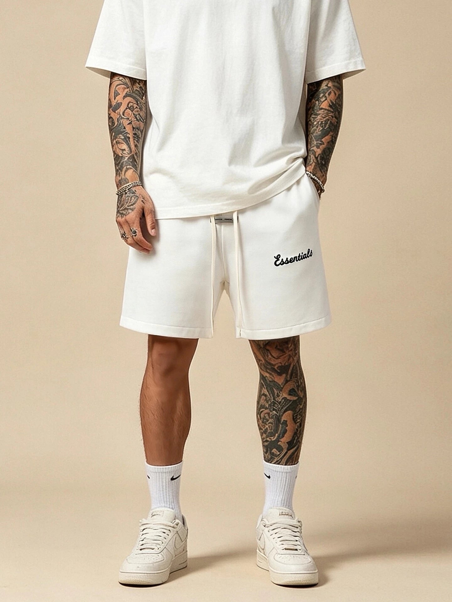 Fear of Go Minimalist Letter Embroidery Casual Shorts