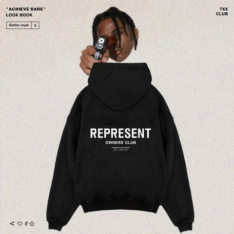REPRESENT Simple Letter Print Hoodie