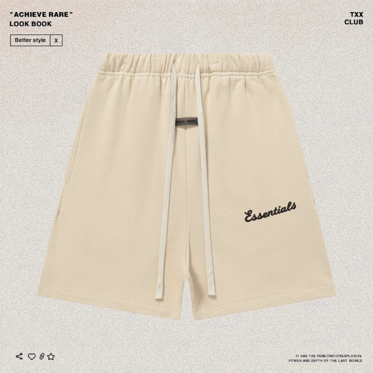 Fear of Go Minimalist Letter Embroidery Casual Shorts