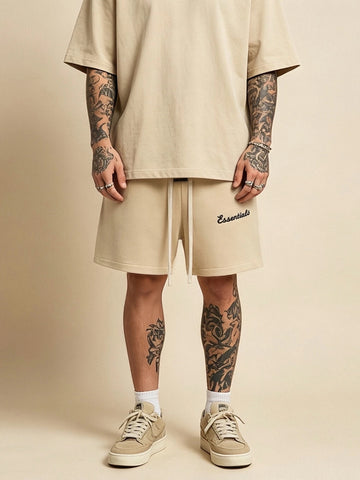 Fear of Go Minimalist Letter Embroidery Casual Shorts