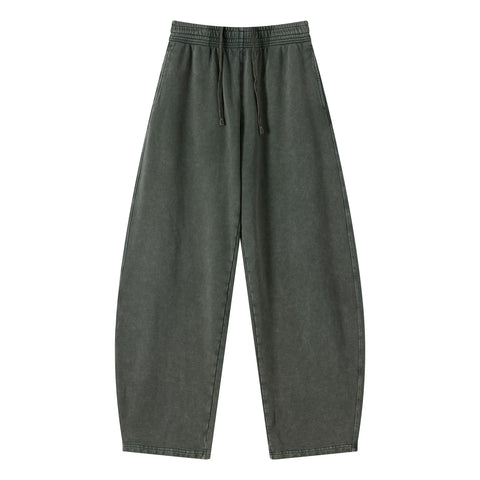 Kanye stretchy distressed washed curved-leg pants
