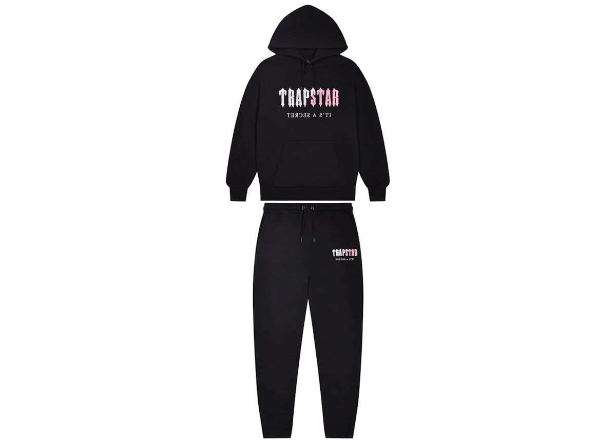 Trapstar Chenille Decoded Hoodie Tracksuit Black/Pink