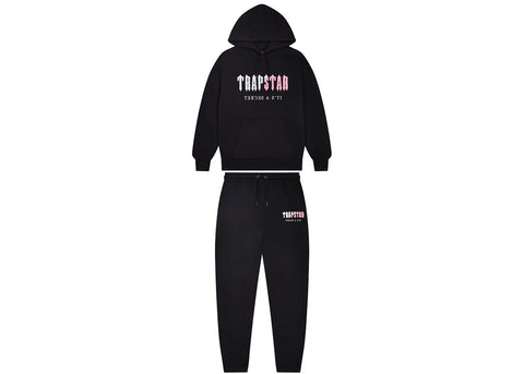 Trapstar Chenille Decoded Hoodie Tracksuit Black/Pink