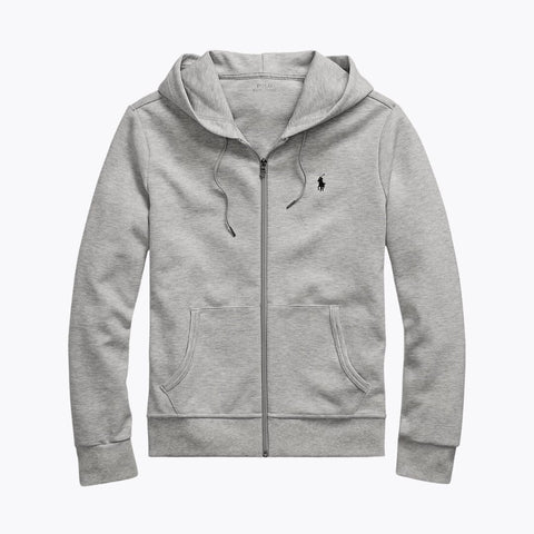 Ralph Lauren Doppelstrick-Kapuzenpullover mit durchgehendem Reißverschluss