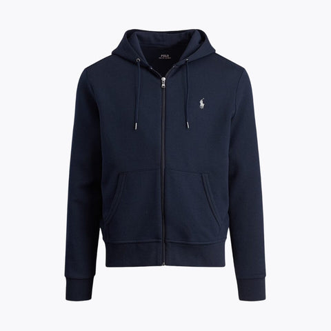 Ralph Lauren Doppelstrick-Kapuzenpullover mit durchgehendem Reißverschluss