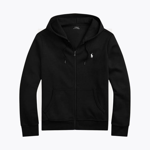 Ralph Lauren Doppelstrick-Kapuzenpullover mit durchgehendem Reißverschluss