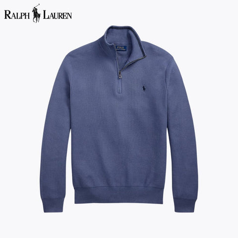 Ralph Lauren Mesh-Strickpullover aus Baumwolle mit Viertelreißverschluss