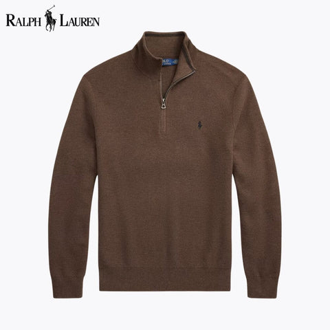 Ralph Lauren Mesh-Strickpullover aus Baumwolle mit Viertelreißverschluss