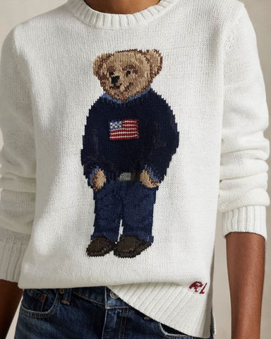Ralph Lauren Polo Bear Rundhalspullover aus Leinen-Baumwolle