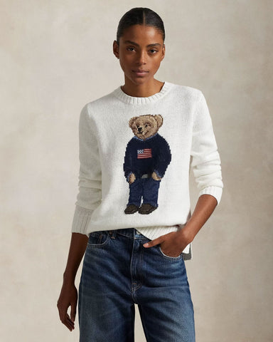 Ralph Lauren Polo Bear Rundhalspullover aus Leinen-Baumwolle