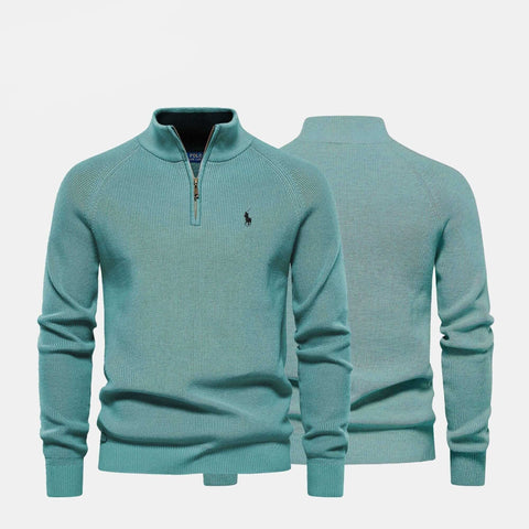 Ralph Lauren Raffinierter Rippstrick-Pullover mit Reißverschluss
