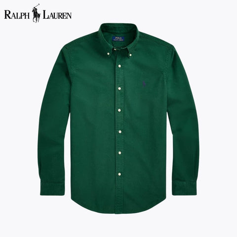 Ralph Lauren Slim Fit, stückgefärbtes Oxford-Hemd